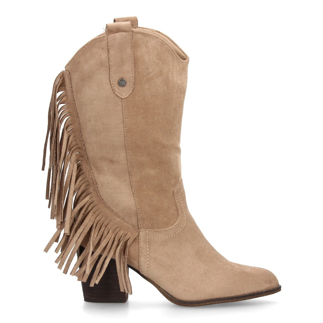 Elegante beigefarbene Stiefel mit Absatz
