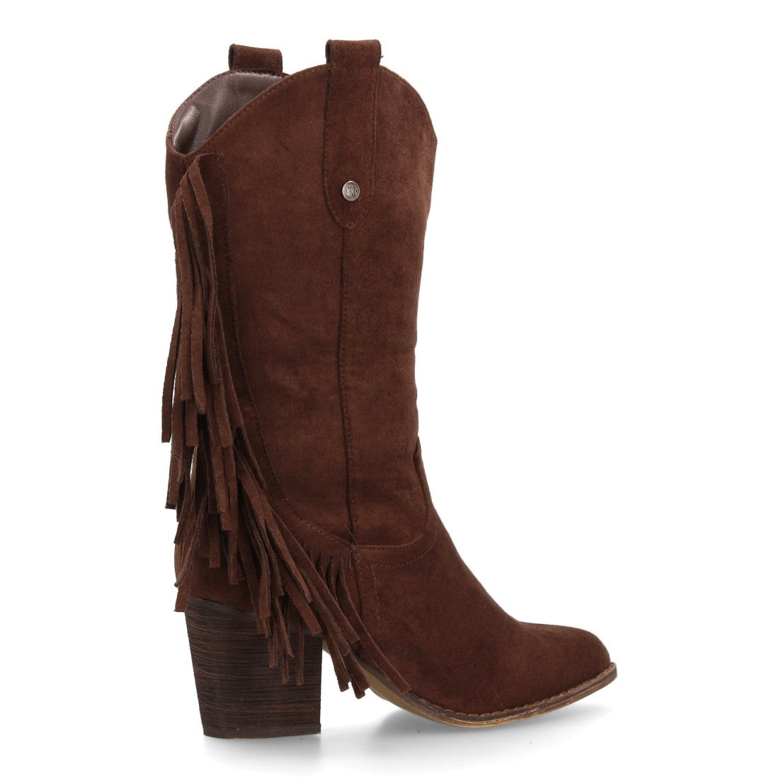 Elegante hohe braune Stiefel mit Absatz