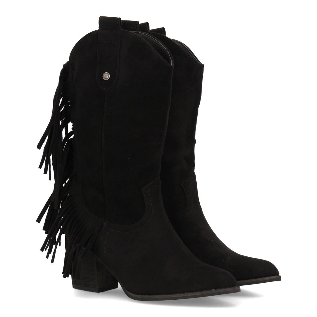 Elegante schwarze Overknee-Stiefel mit Absatz