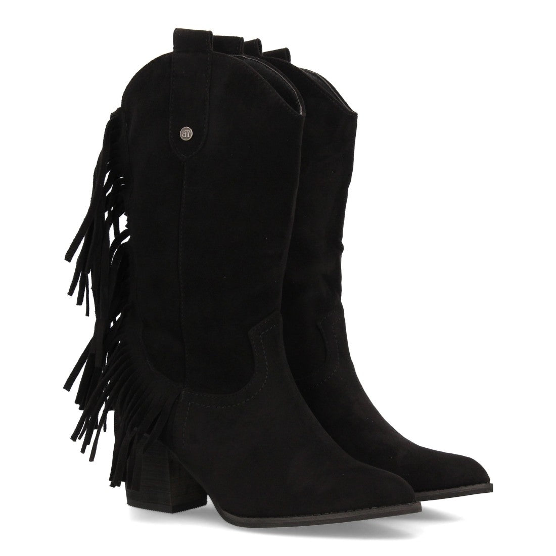 Elegante schwarze Overknee-Stiefel mit Absatz