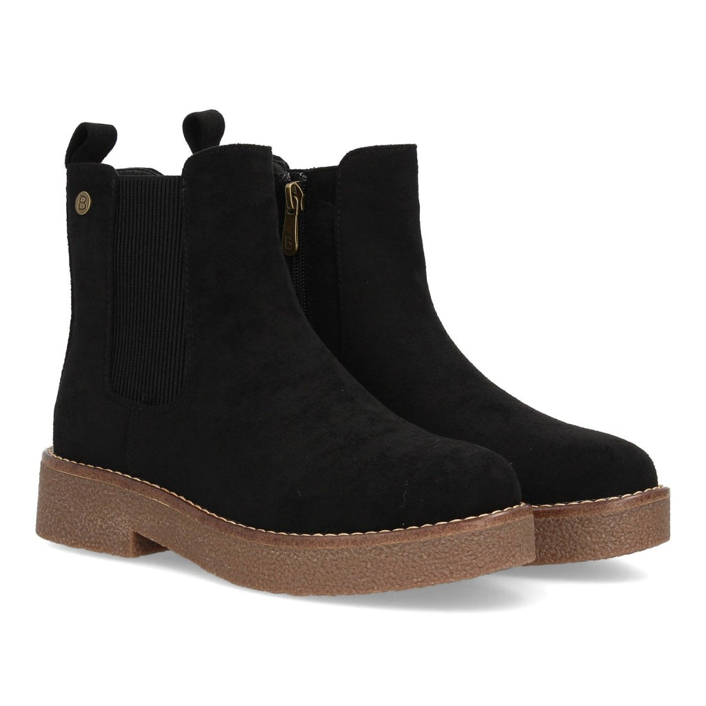 Botines Chelsea Negro con Elásticos Laterales y Cremallera