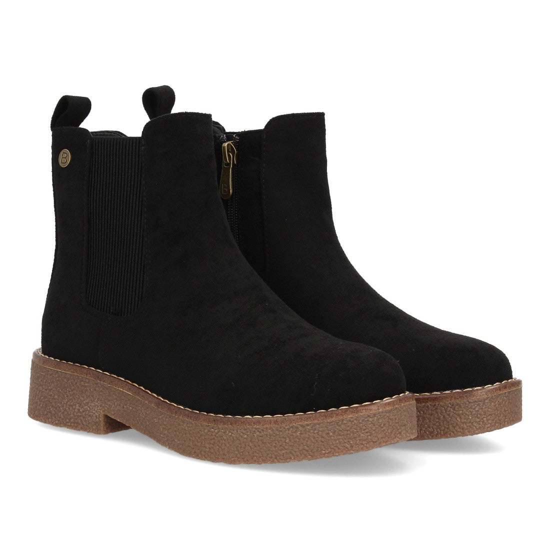 Botines Chelsea Negro con Elásticos Laterales y Cremallera