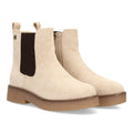 Botines Chelsea Beige con Elásticos Laterales y Cremallera