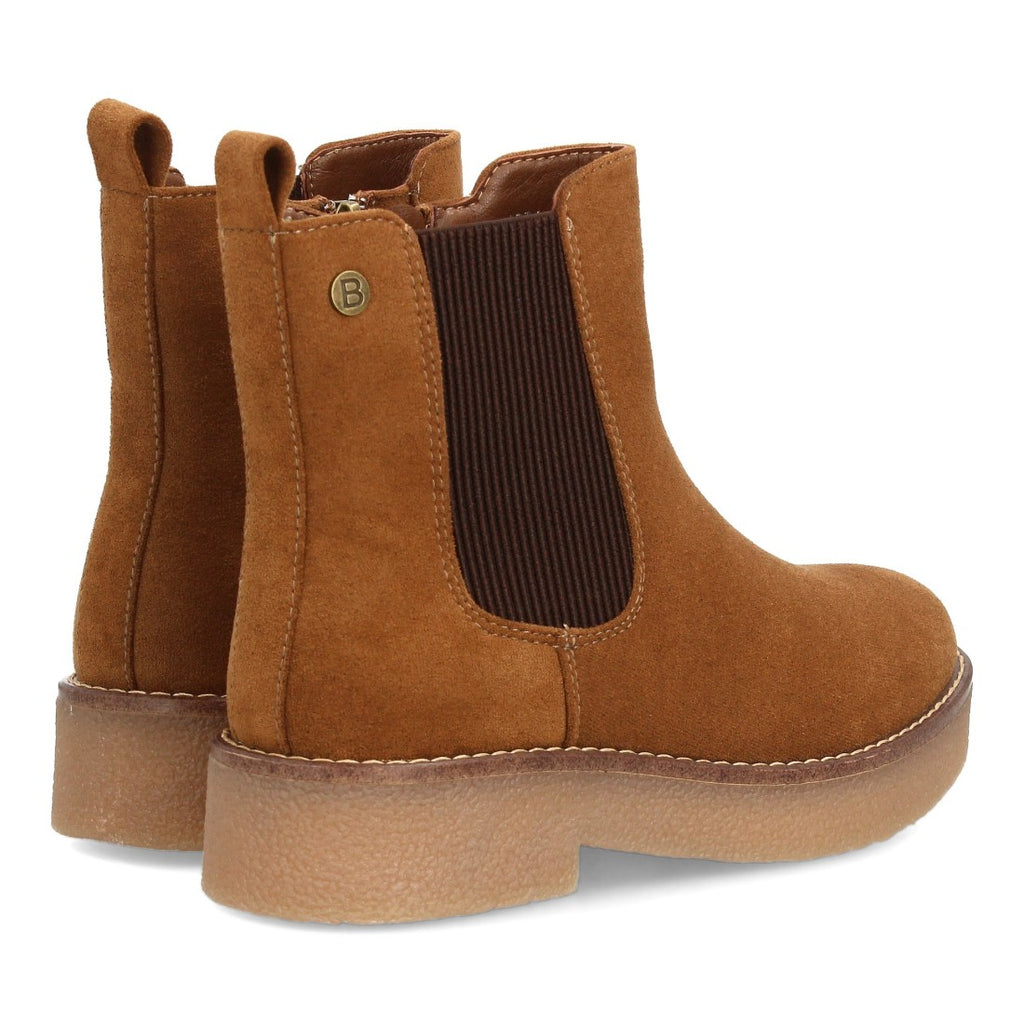 Botines Chelsea Camel con Elásticos Laterales y Cremallera