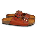 Sandalias Camel Mujer Planas Planta Anatómica Cómodas