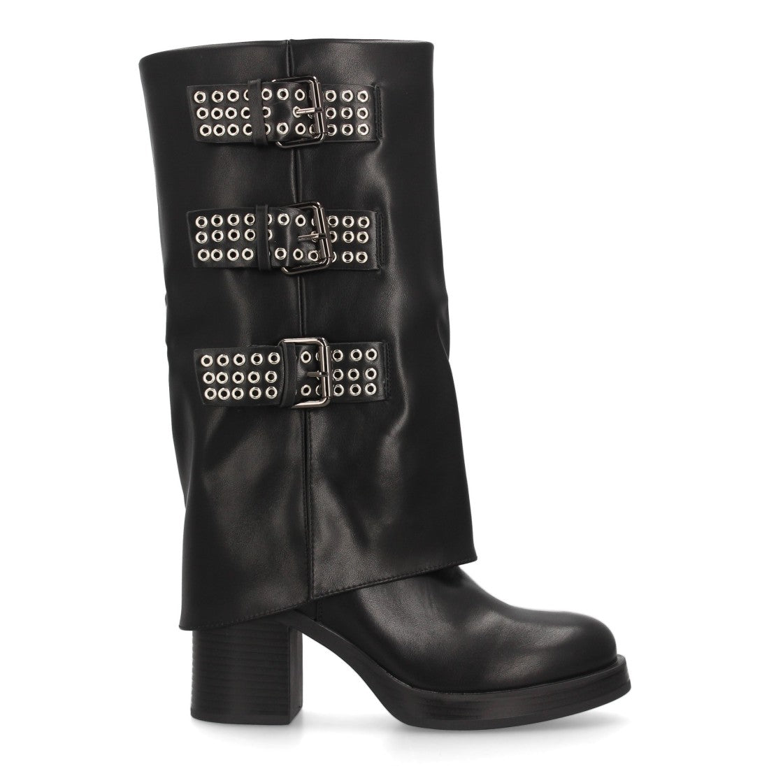 Elegante schwarze Stiefel mit Absatz