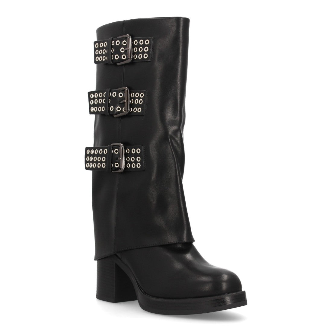Elegante schwarze Stiefel mit Absatz