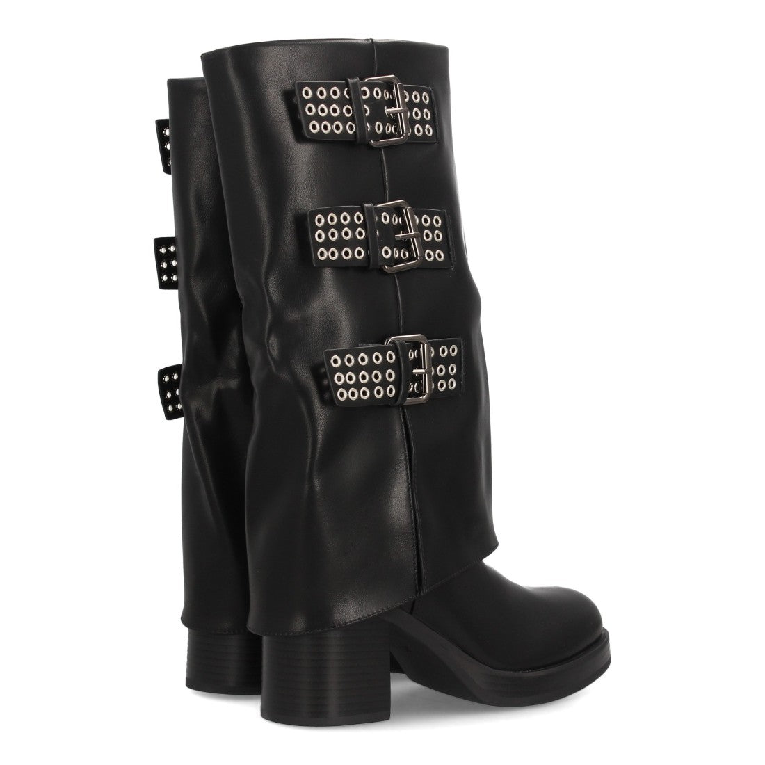 Elegante schwarze Stiefel mit Absatz