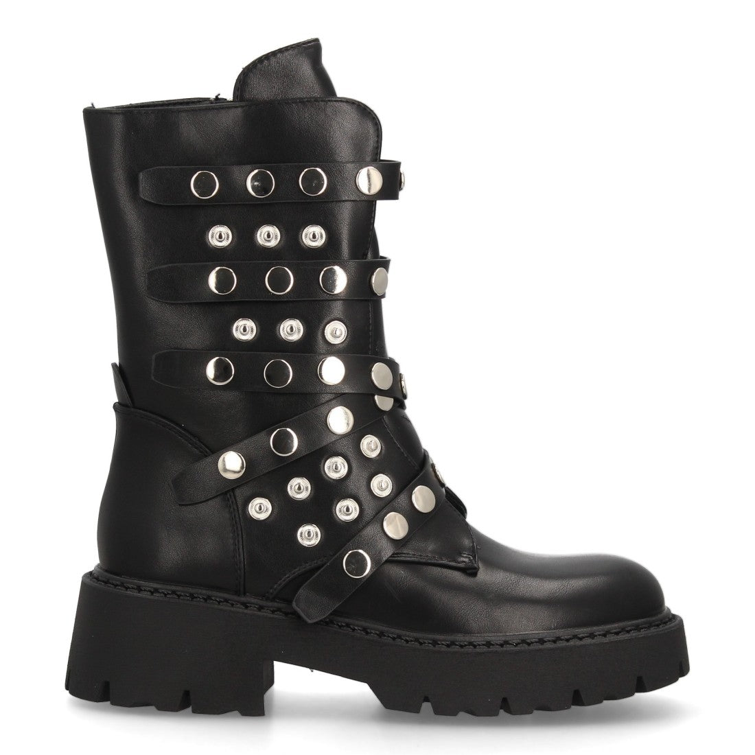 Botines Negros con Plataforma Tachuelas y Suela Track