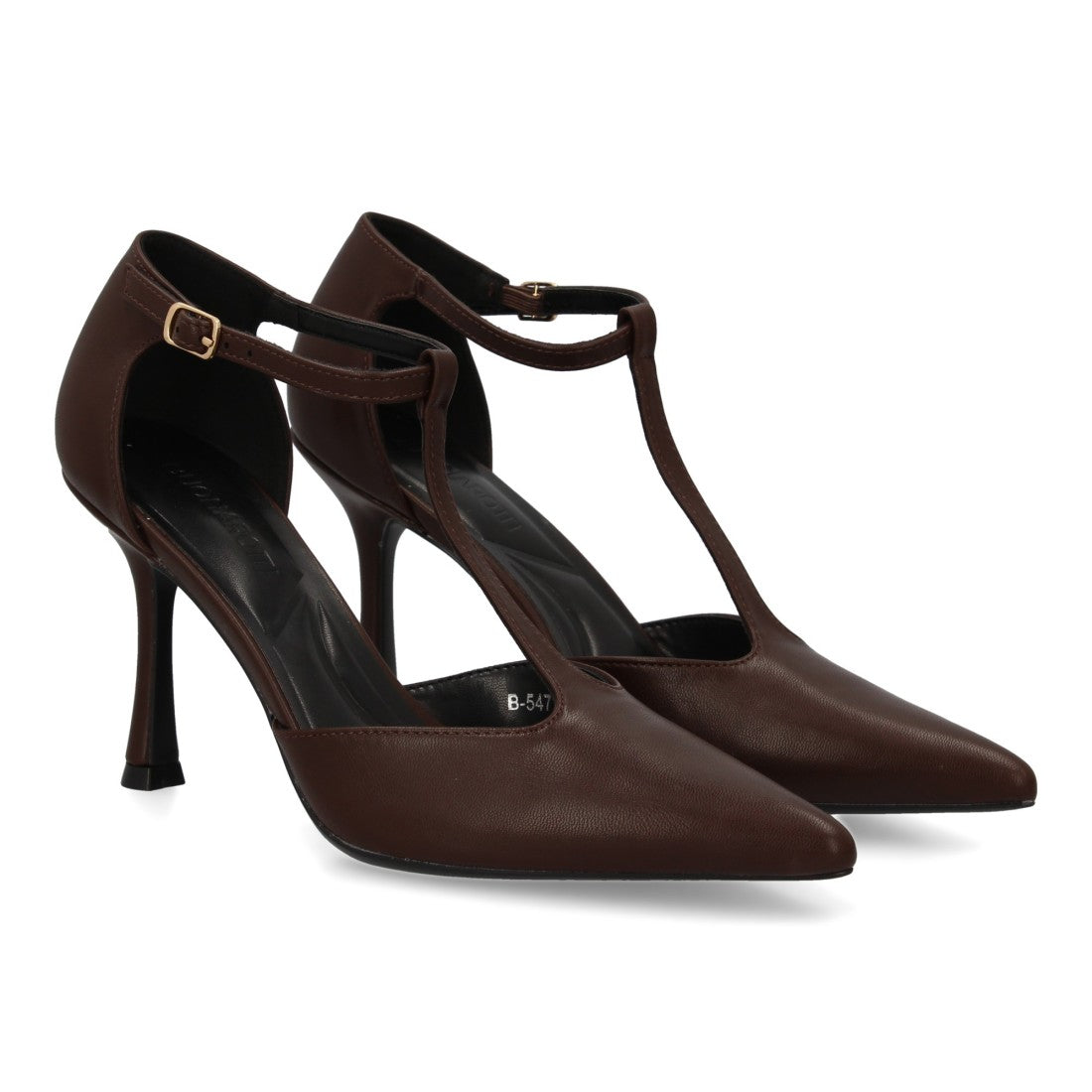 Zapatos de Tacón Marrón Versátiles Mujer