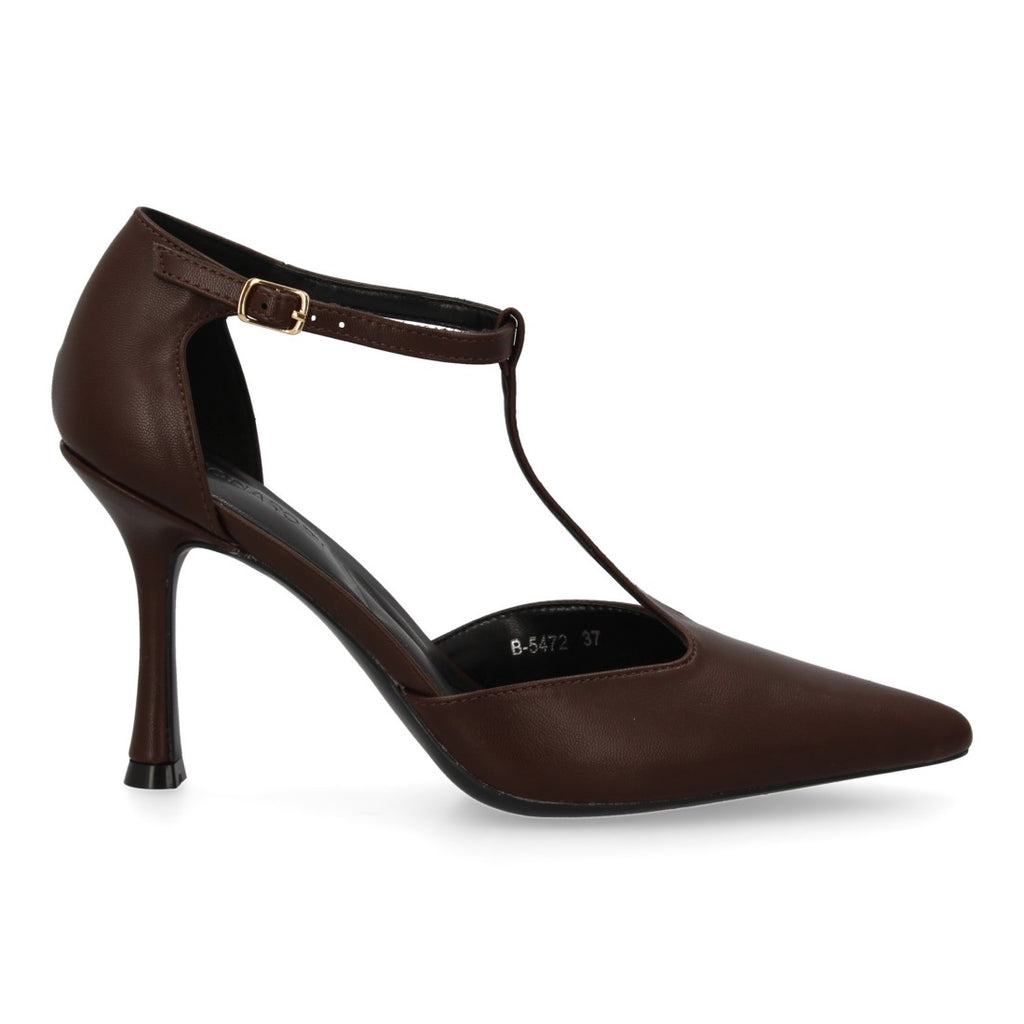 Zapatos de Tacón Marrón Versátiles Mujer