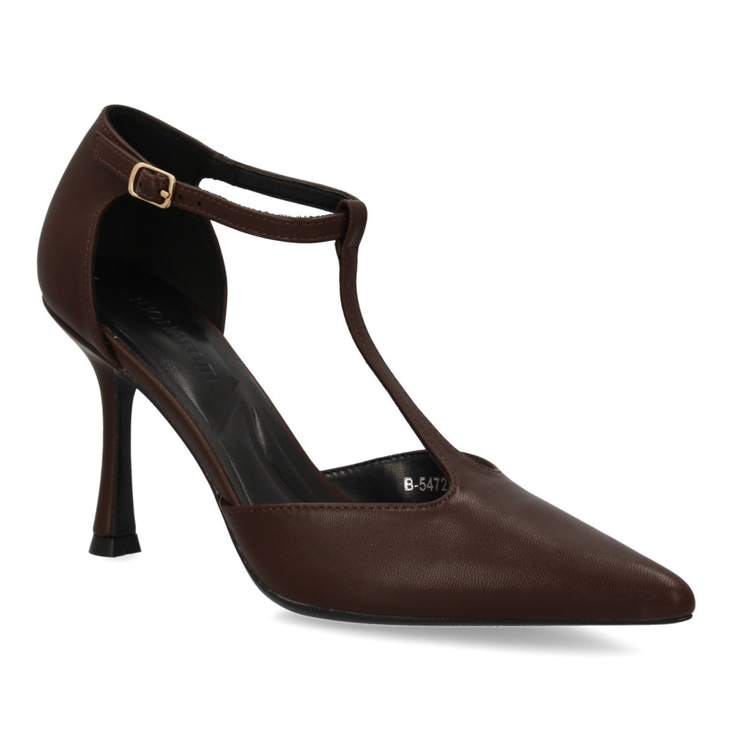 Zapatos de Tacón Marrón Versátiles Mujer