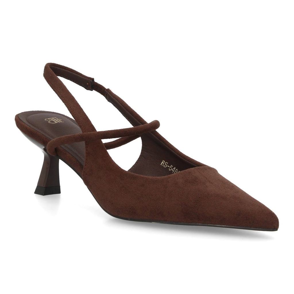 Zapatos de Tacón Marrón Elegantes Mujer