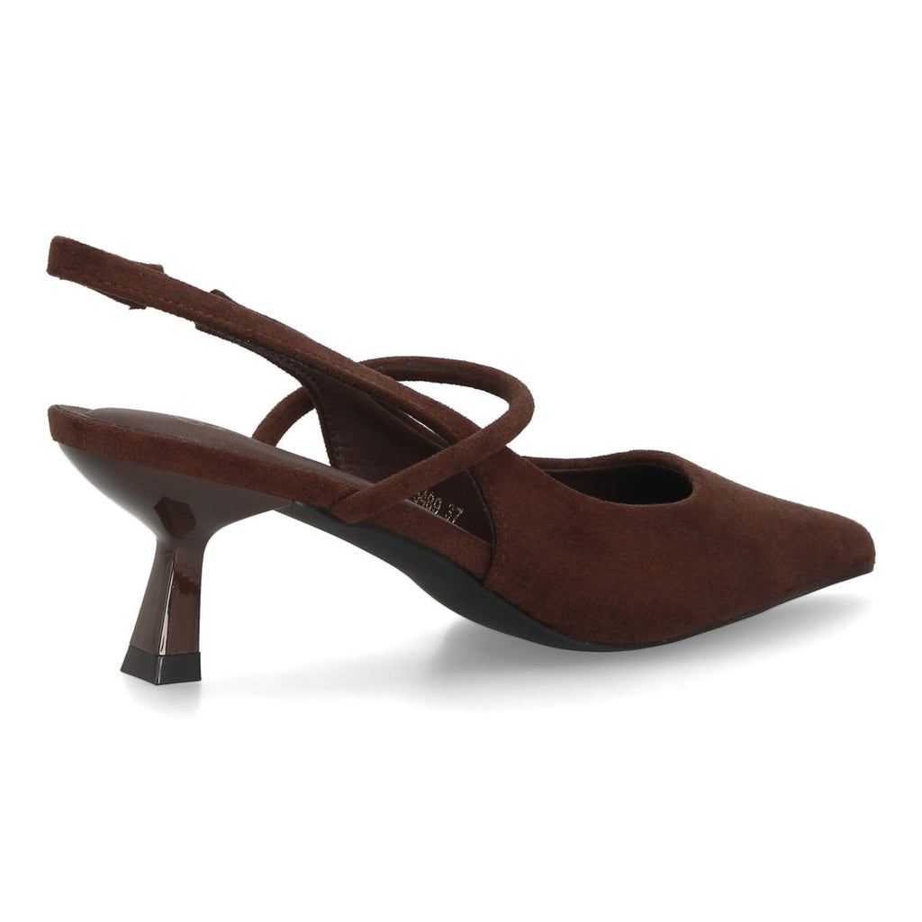 Zapatos de Tacón Marrón Elegantes Mujer