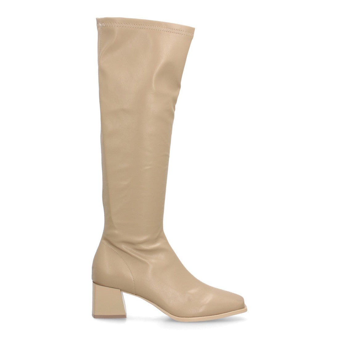 Elegante Overknee-Stiefel in Khaki-Lederoptik