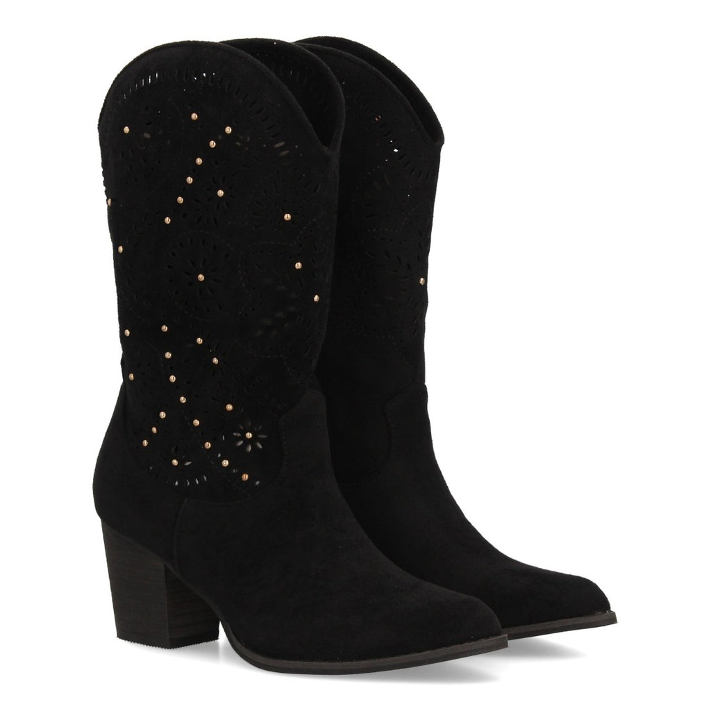 Elegante schwarze Overknee-Stiefel mit Absatz