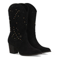 Elegante schwarze Overknee-Stiefel mit Absatz