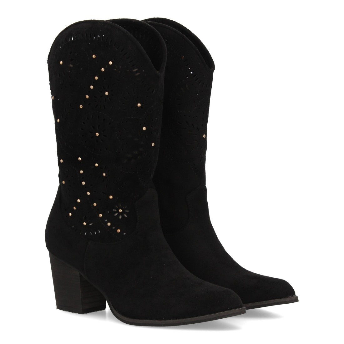 Elegante schwarze Overknee-Stiefel mit Absatz