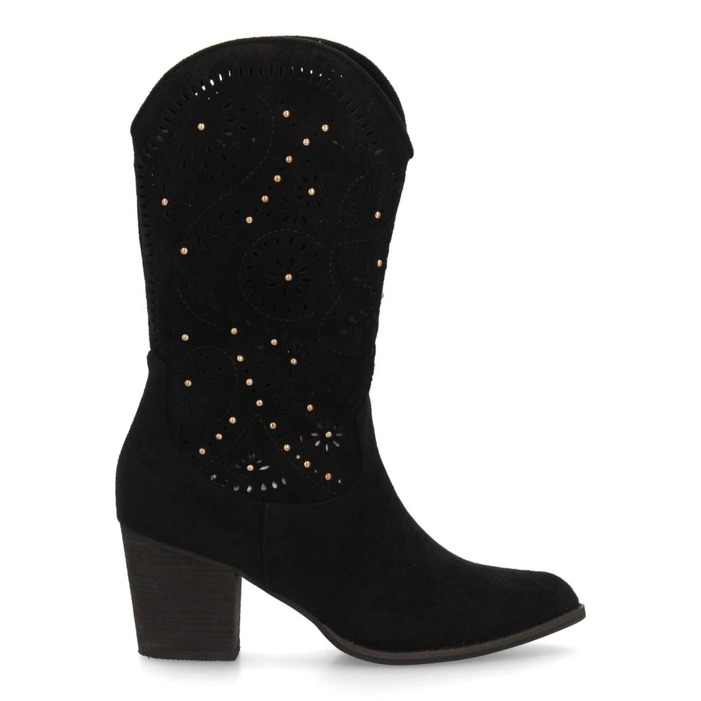 Elegante schwarze Overknee-Stiefel mit Absatz