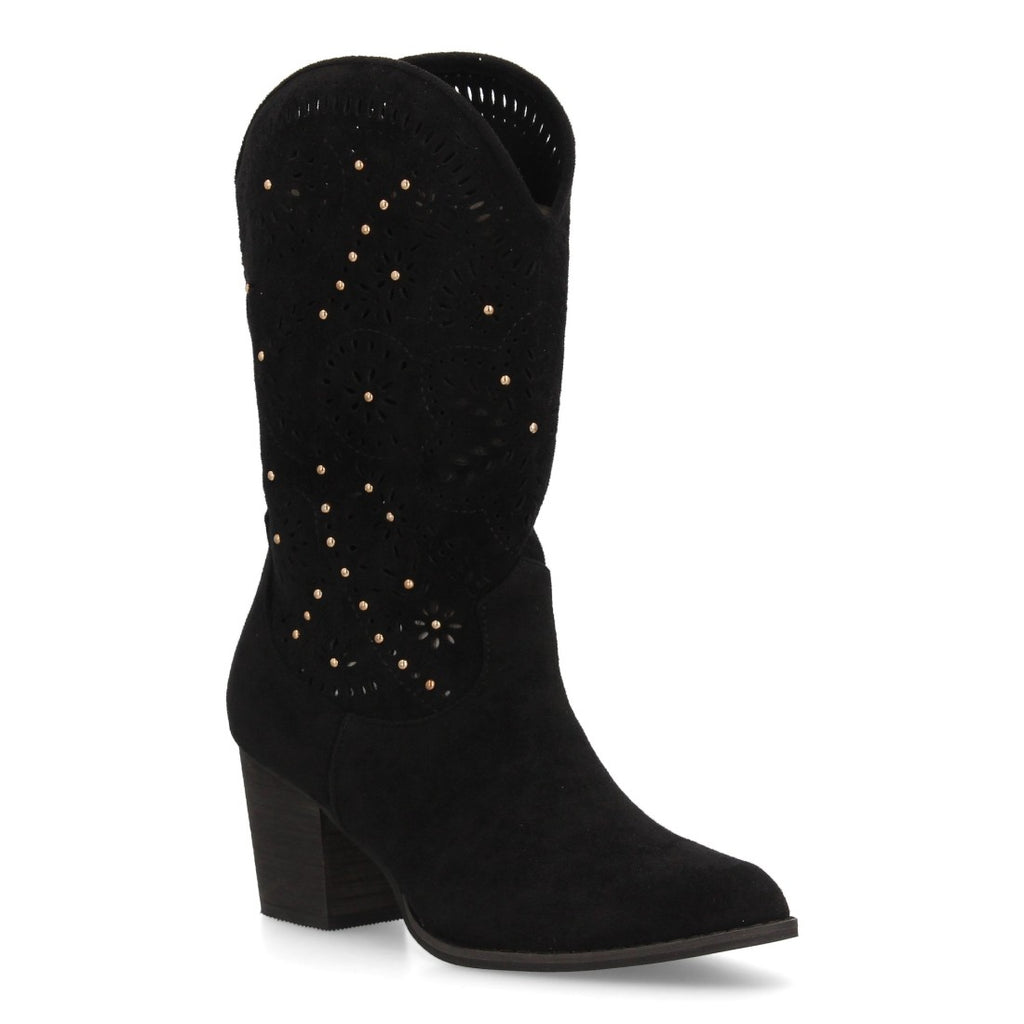 Elegante schwarze Overknee-Stiefel mit Absatz