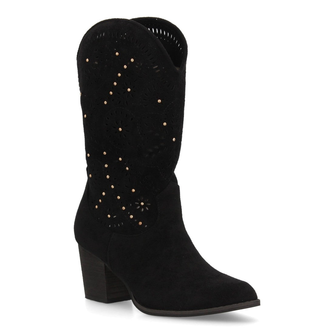 Elegante schwarze Overknee-Stiefel mit Absatz