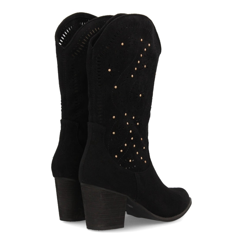 Elegante schwarze Overknee-Stiefel mit Absatz