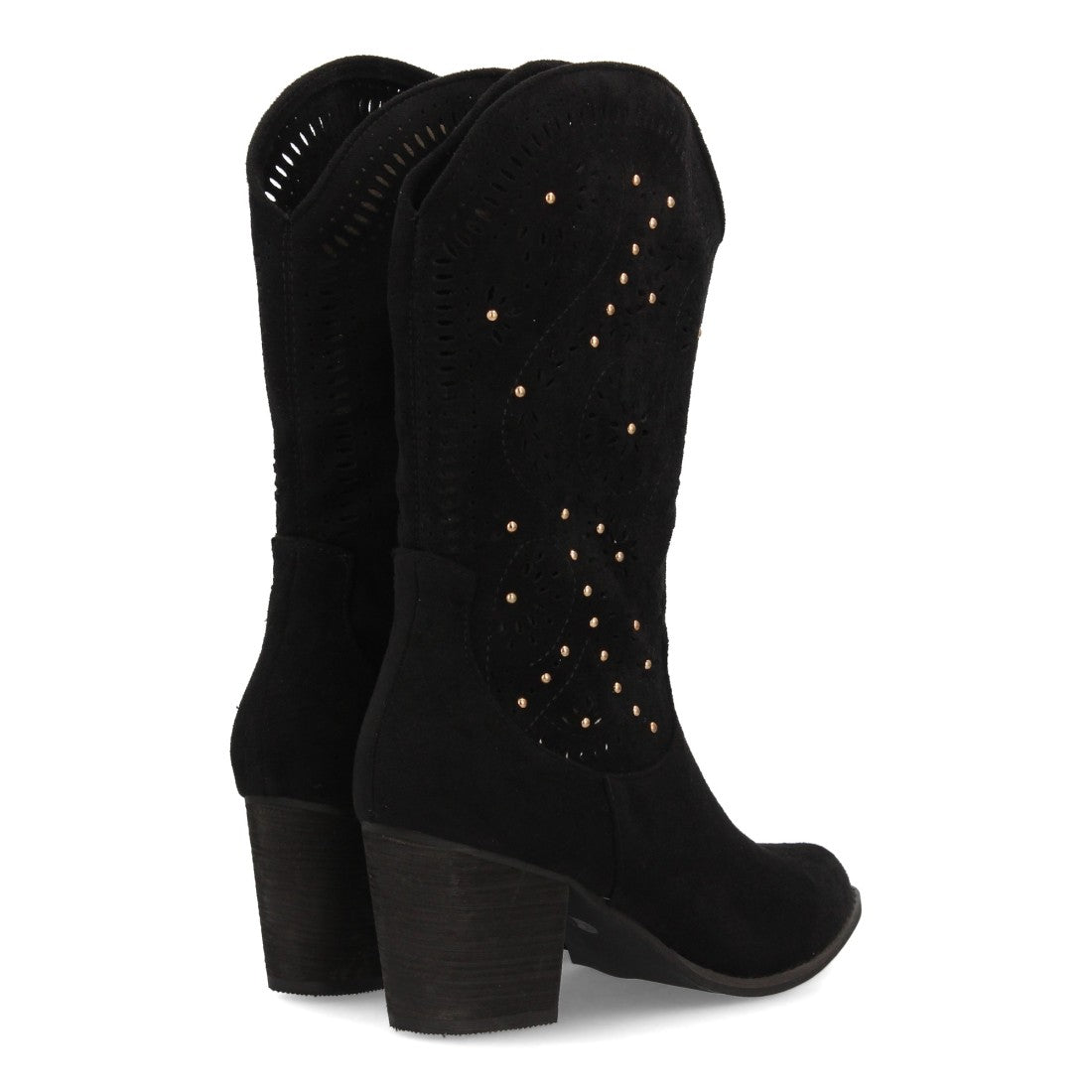 Elegante schwarze Overknee-Stiefel mit Absatz