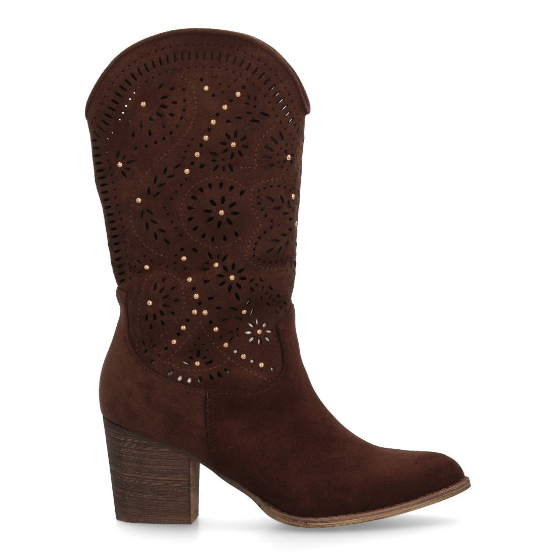 Elegante hohe Stiefel in Kaffee mit Absatz