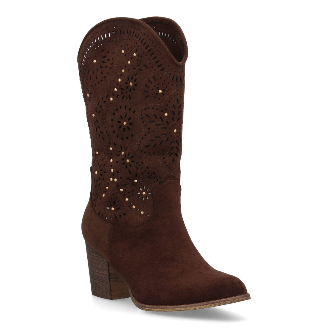 Elegante hohe Stiefel in Kaffee mit Absatz