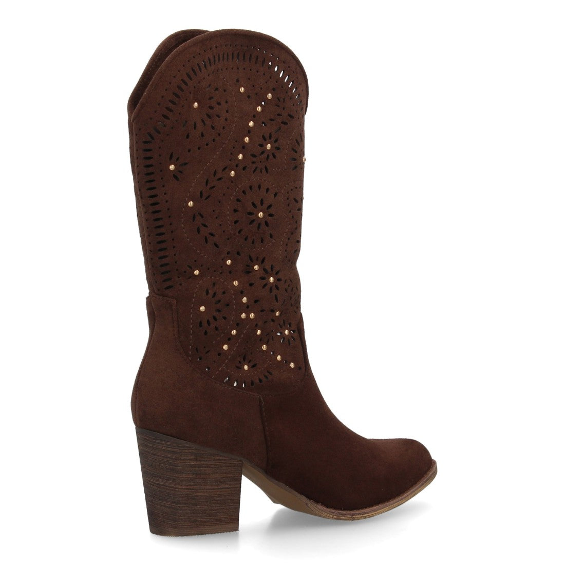 Elegante hohe Stiefel in Kaffee mit Absatz