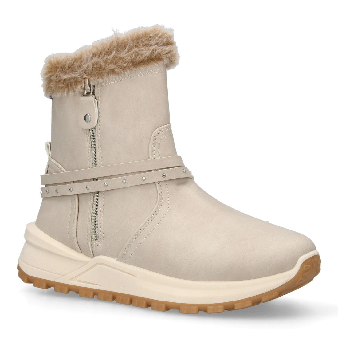 Elegante beige Stiefel mit Absatz