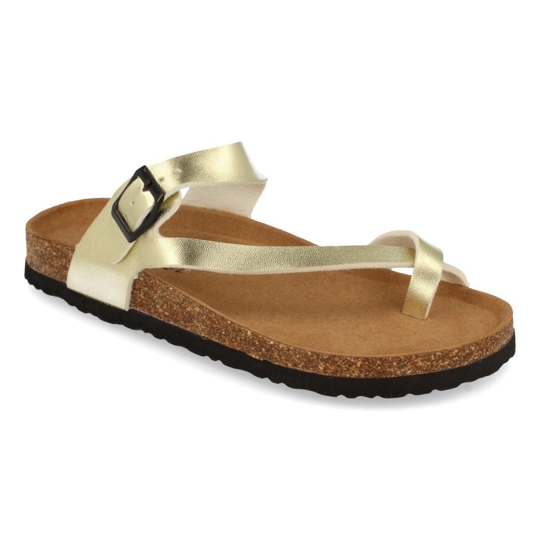 Sandalias Doradas Mujer Bio Estilo Esclava Planta Anatómica Hebilla Elegantes