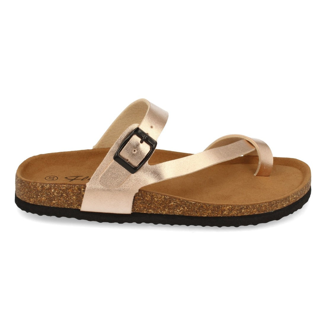 Sandalias Champán Mujer Bio Estilo Esclava Planta Anatómica Hebilla Elegantes