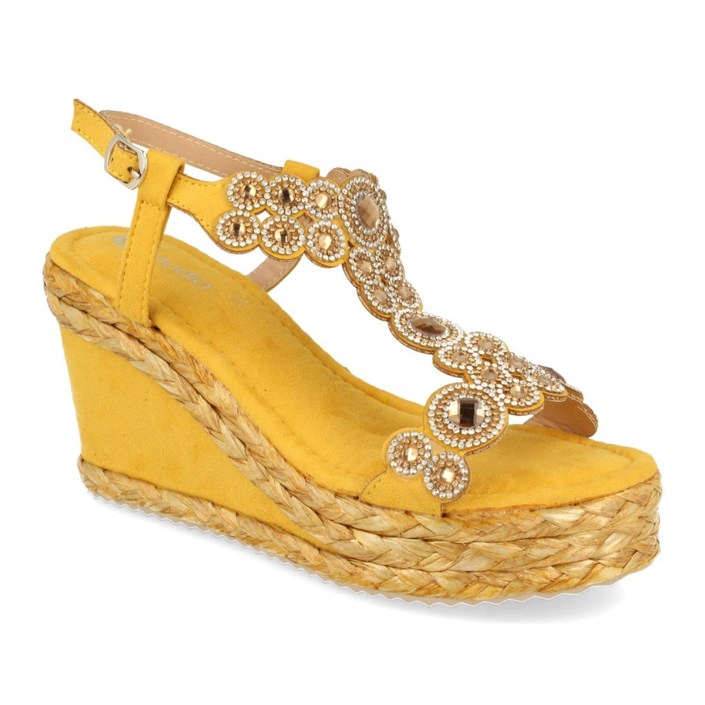Sandalias Amarillas Mujer Elegantes Verano