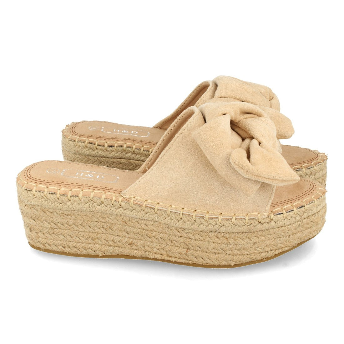 Sandalias Beige Mujer Plataforma Yute Lazo Cómodas