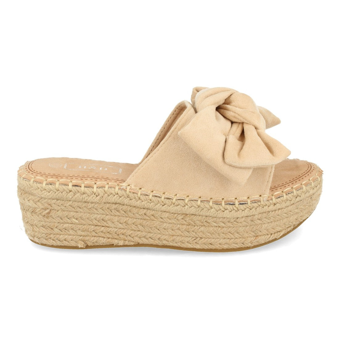 Sandalias Beige Mujer Plataforma Yute Lazo Cómodas