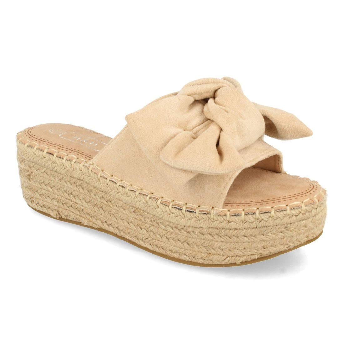 Sandalias Beige Mujer Plataforma Yute Lazo Cómodas