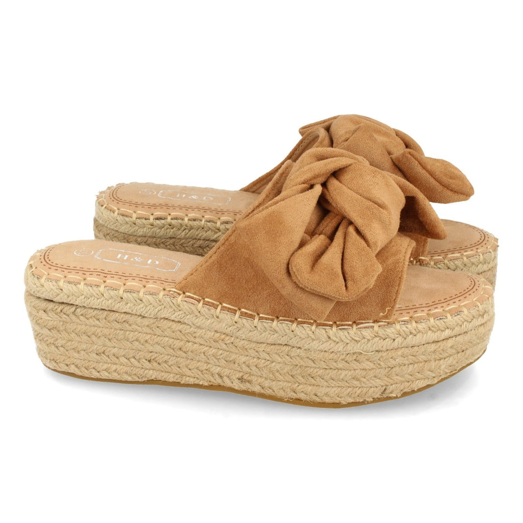 Sandalias Marrones Mujer Plataforma Yute Lazo Cómodas