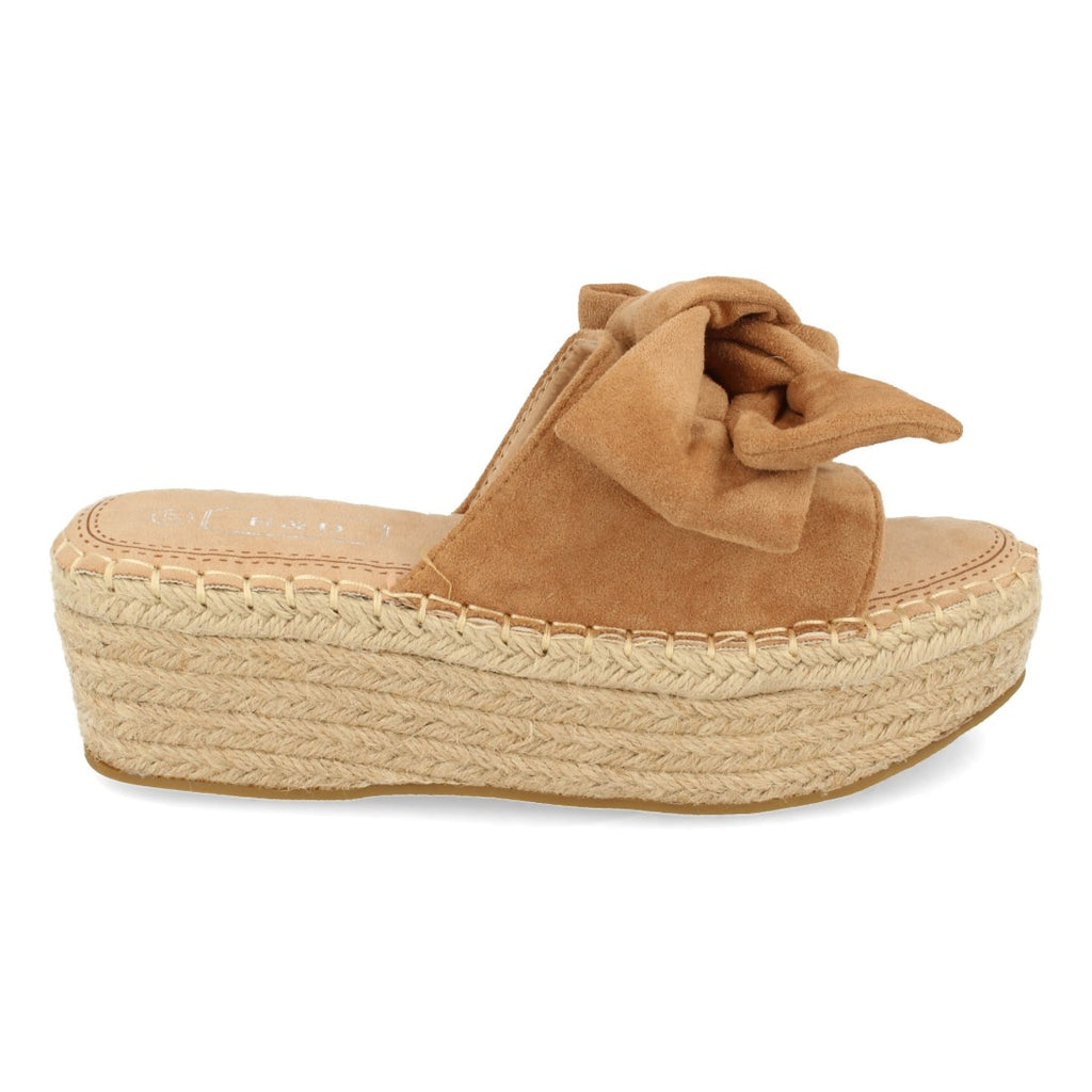 Sandalias Marrones Mujer Plataforma Yute Lazo Cómodas