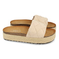 Sandalias Beige Mujer Planas Yute Cuadros Anatómicas