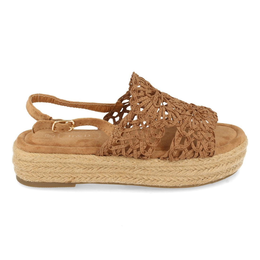 Sandalias Marrones Mujer Planas Yute Rafia Hebilla Cómodas