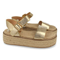 Sandalias Doradas Mujer Plataforma Yute Cómodas
