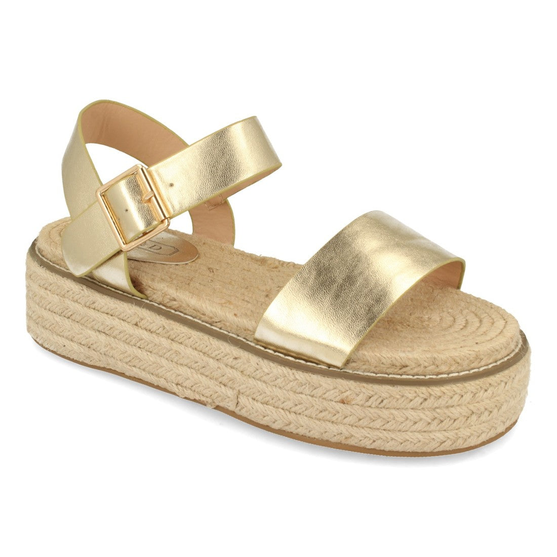Sandalias Doradas Mujer Plataforma Yute Cómodas