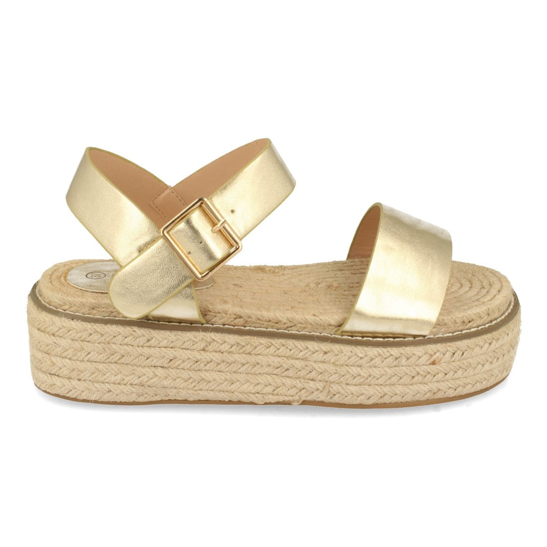 Sandalias Doradas Mujer Plataforma Yute Cómodas