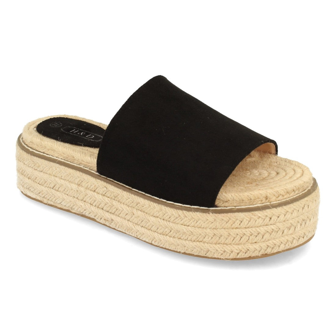 Sandalias Negras Mujer Plataforma Yute Casual Cómodas