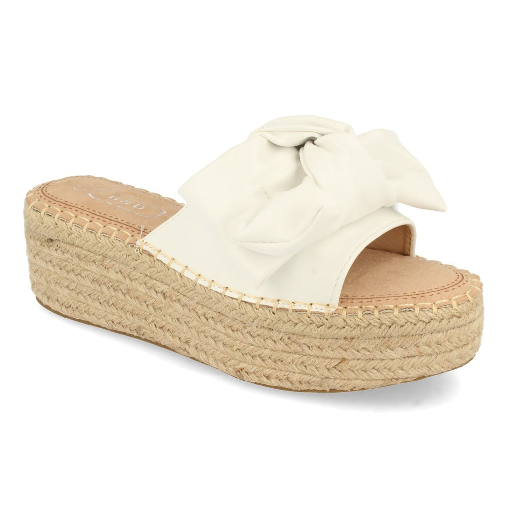 Sandalias Blancas Mujer Plataforma Yute Lazo Cómodas