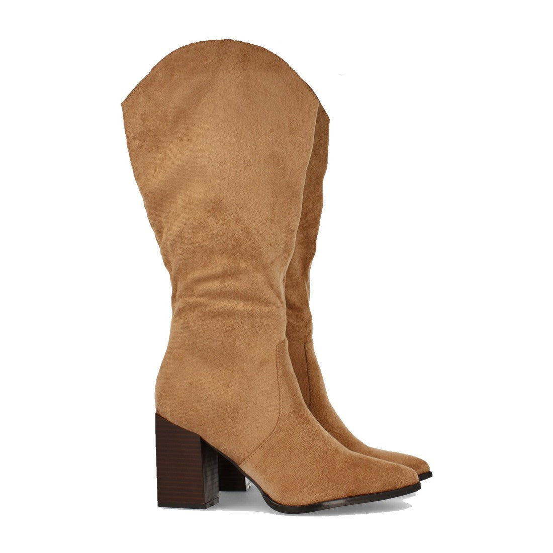 Camel Stiefel Hoher Blockabsatz Spitz