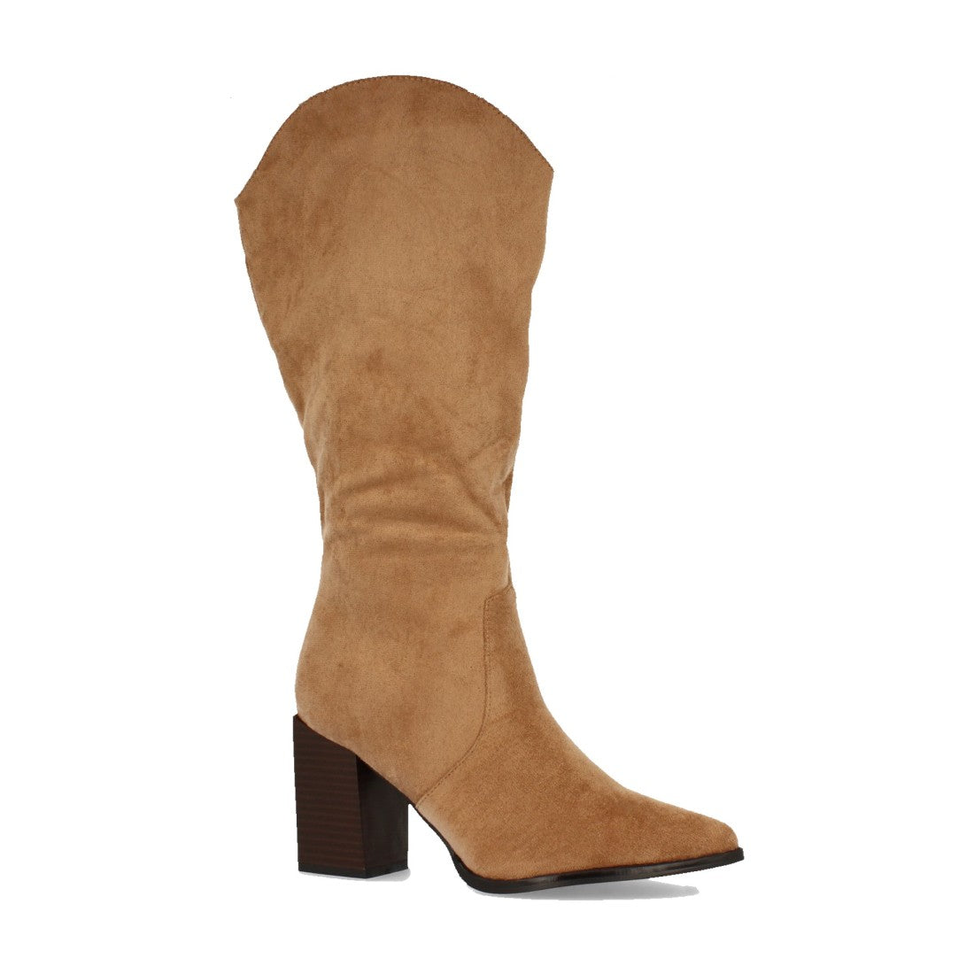 Camel Stiefel Hoher Blockabsatz Spitz