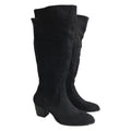 Schwarze Stiefel Bequemer Absatz Runde Spitze