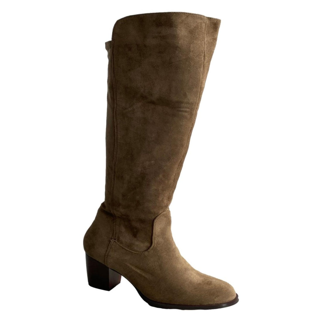 Grüne Stiefel Bequemer runder Absatz